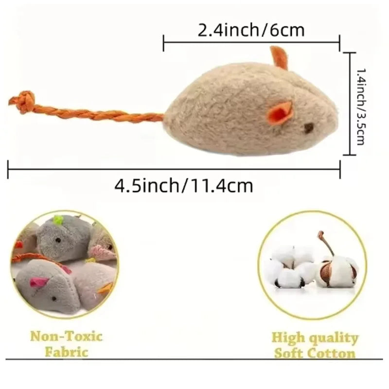 Interactive Plush Rat Toy β Durable Linen Cat Toy