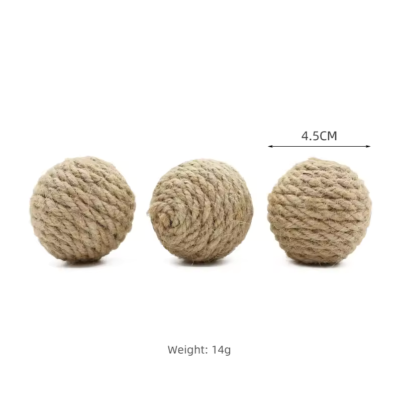 Sisal Teaser Balls — Interactive Cat Toys with Bells