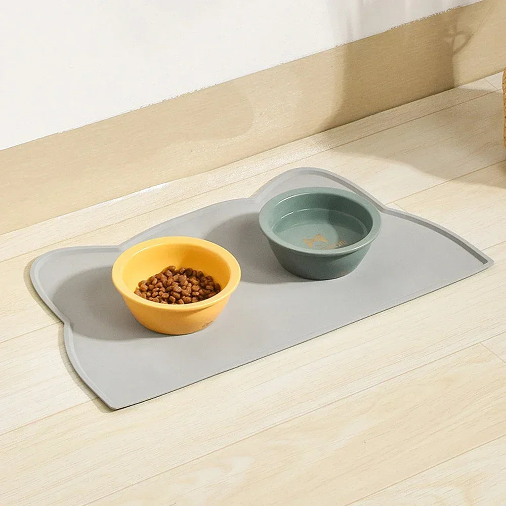 Cat Head Waterproof Feeding Mat — Non-Slip, Easy-Clean Silicone