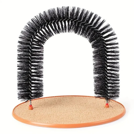 Cat Arch Grooming & Massage Toy – Self-Groomer with Scratching Pad