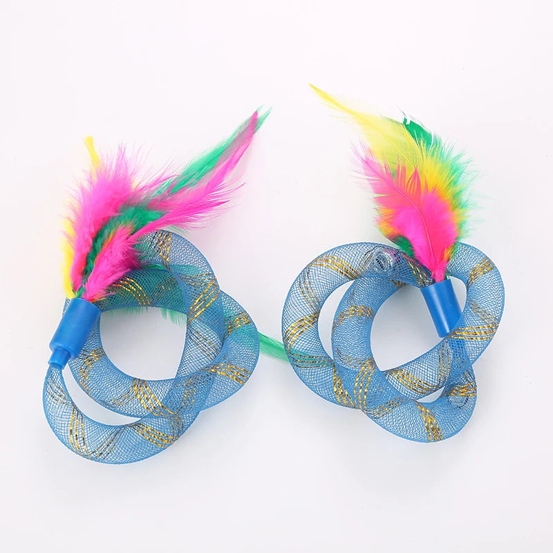Feather Spring String Cat Toy – Interactive Elastic Play