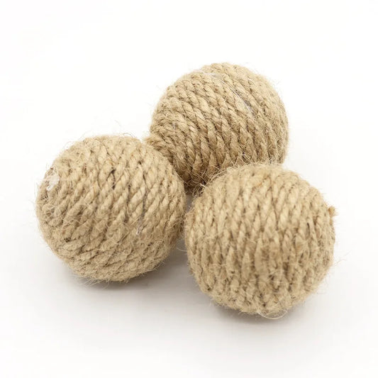 Sisal Teaser Balls — Interactive Cat Toys with Bells