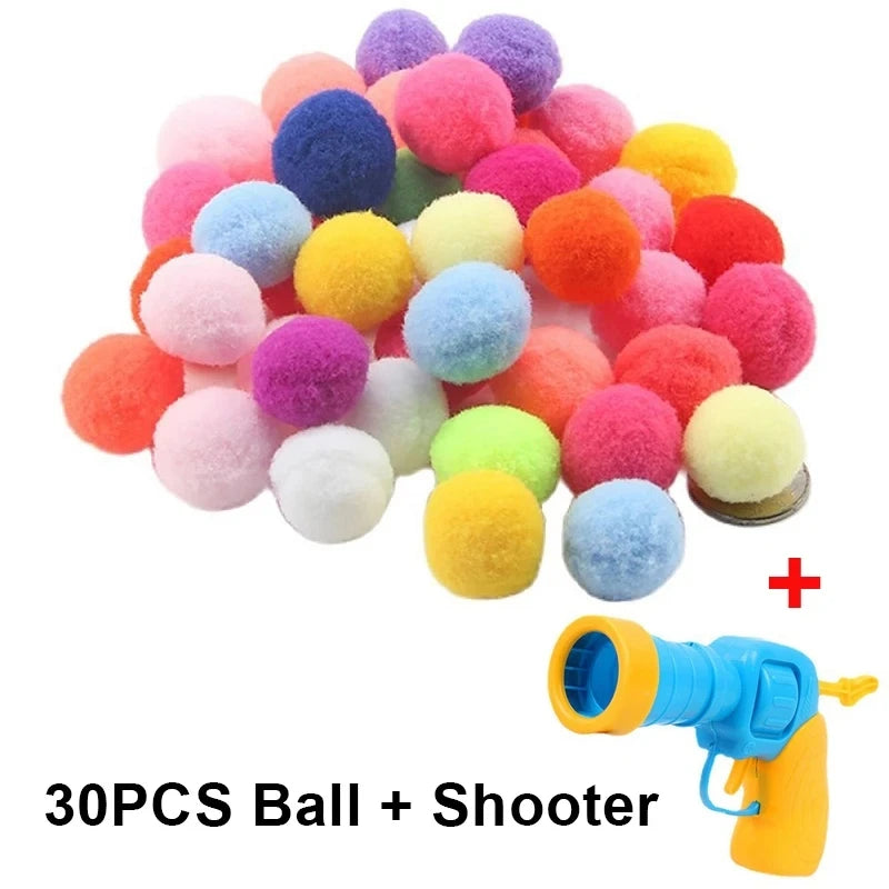 Interactive Cat Launcher Toy – Mini Shooting Gun with Plush Balls