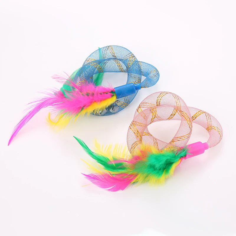 Feather Spring String Cat Toy – Interactive Elastic Play