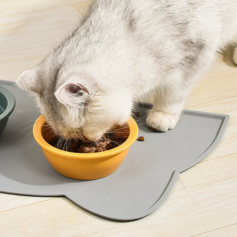 Cat Head Waterproof Feeding Mat — Non-Slip, Easy-Clean Silicone