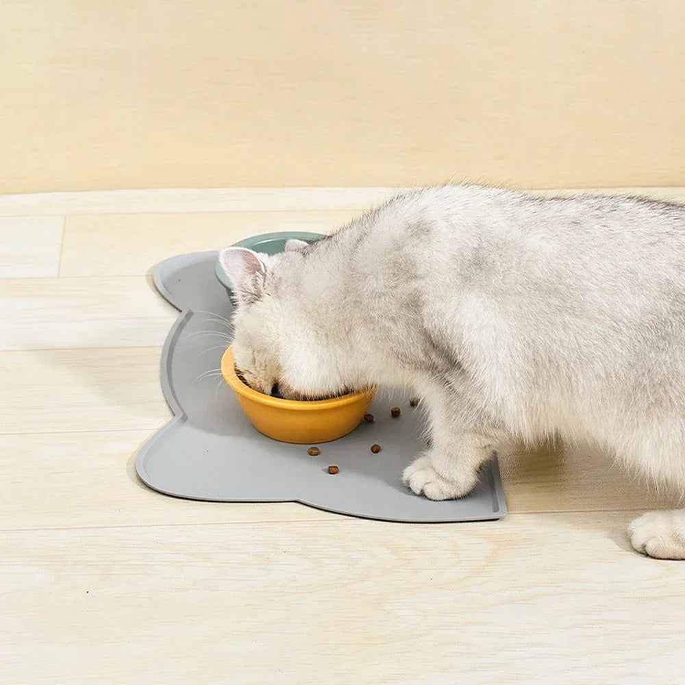 Cat Head Waterproof Feeding Mat — Non-Slip, Easy-Clean Silicone