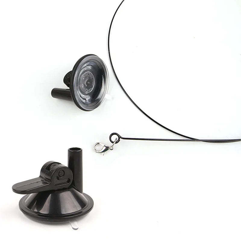 Cat Feather Teaser Toy with Suction Cup & Bell