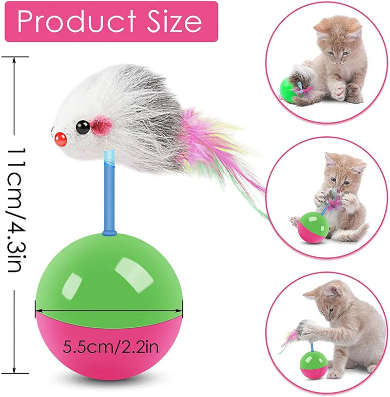 Non-Tipping Mouse Teaser Toy Set – Interactive Cat Play Kit