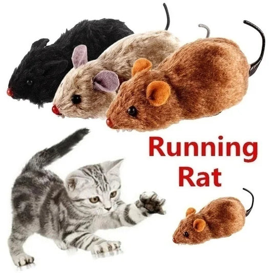 Plush Running Mouse Toy – Lifelike Moving Rat