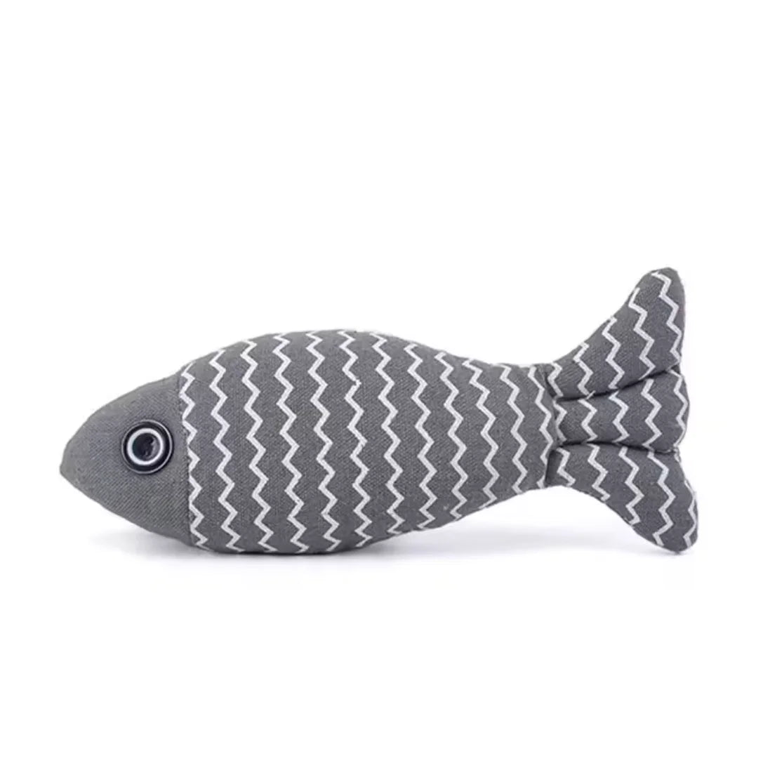Linen Fish Chew Pillow – Realistic Catnip Training Toy