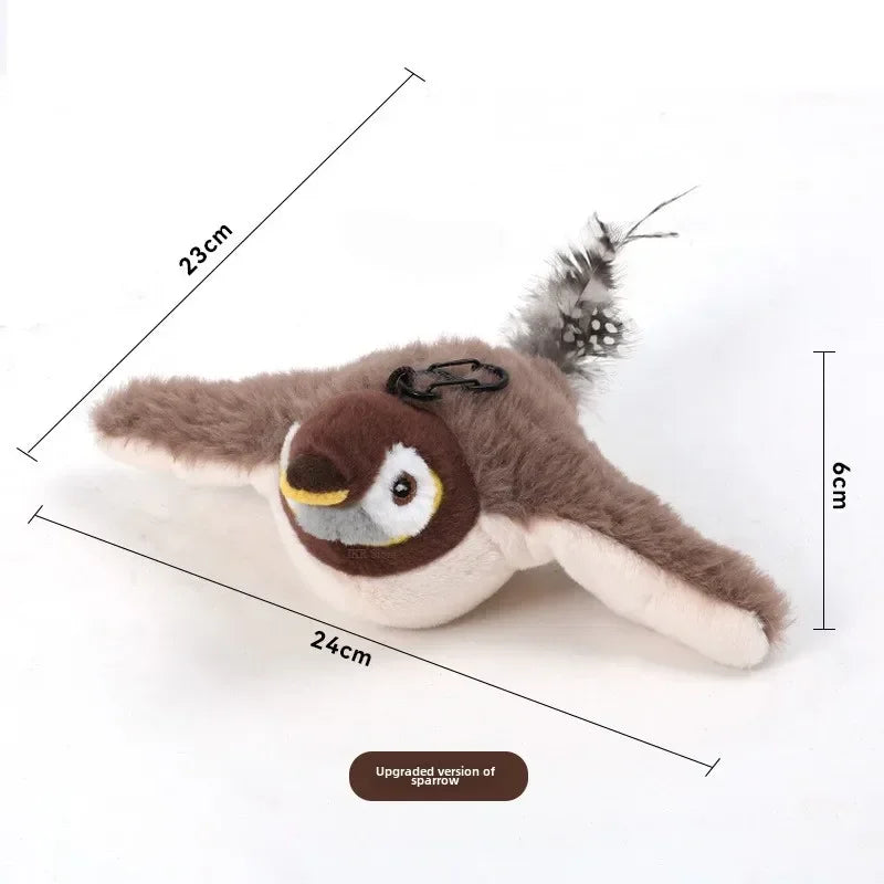 Electric Bird Toy — Touch-Activated Chirping Catnip Plush (USB Rechargeable)