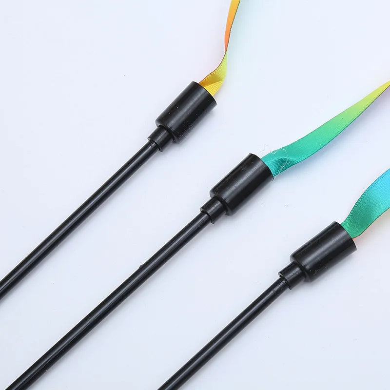 Feather & Ribbon Cat Teaser Wand – Interactive Play Stick