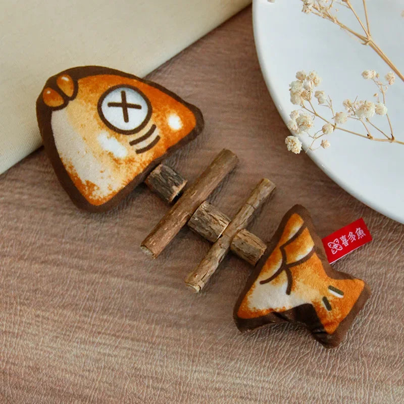 Grilled Fish Cat Chew Toy – Plush Molar & Teaser Toy