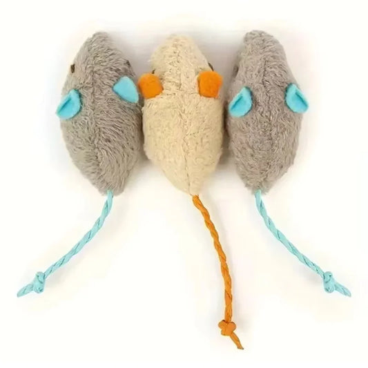 Interactive Plush Rat Toy — Durable Linen Cat Toy