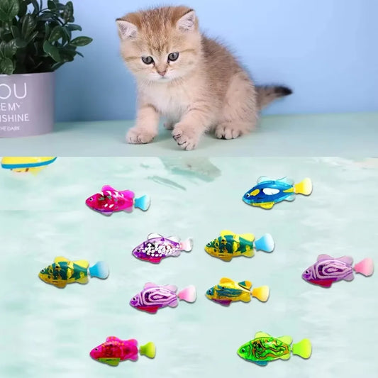 LED Interactive Swimming Robot Fish – Water-Activated Cat Toy