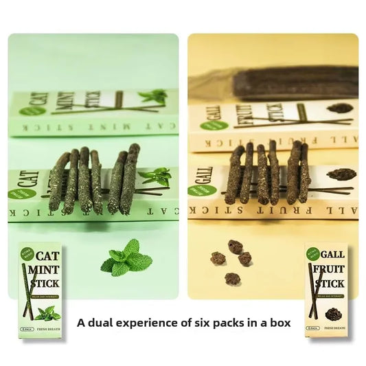 6pcs Natural Silvervine Cat Sticks – Chew, Play & Clean Teeth